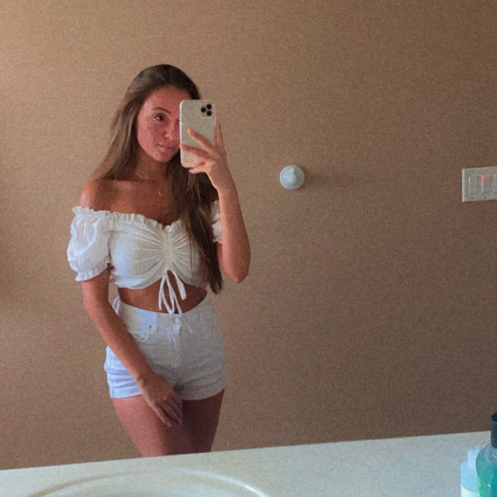 White Off-Shoulder Ruffle Top - Picture 5 of 5